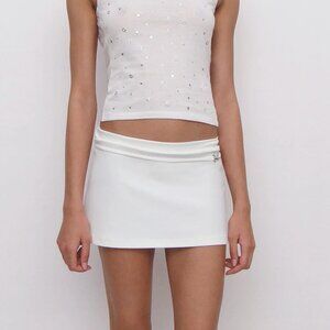 Gimaguas Asymmetrical White Mini Skirt